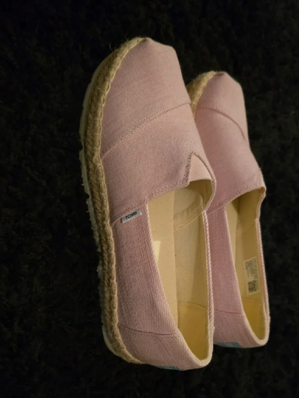 Toms Pink Canvas Espadrille Slip-On Shoes